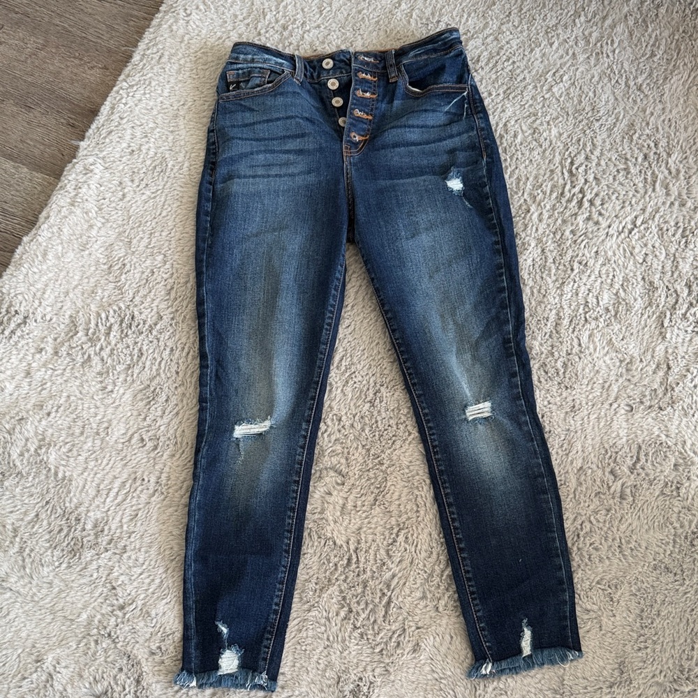 KanCan Dark Blue Distressed Skinny Jeans